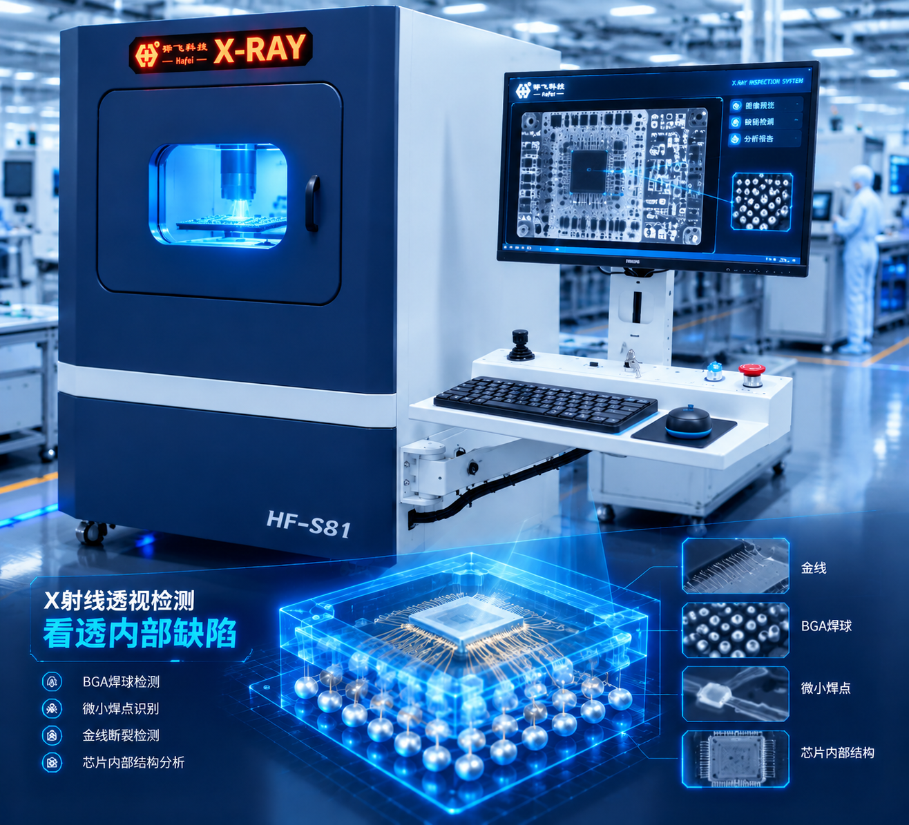芯片电路有细微毛病测不出来？骅飞科技X-ray检测设备帮你“看透”