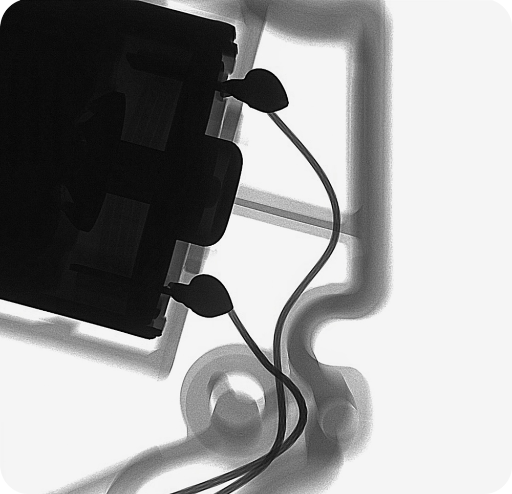 工业X光机检测注塑件_金属电源盒异物实况演示